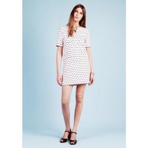A.P.C. White Mini Dress with Black Dot Print